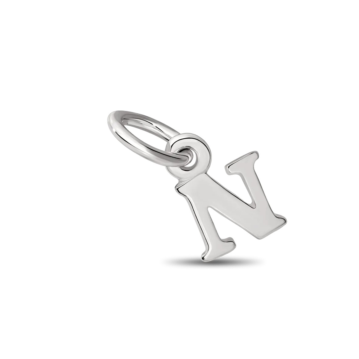 Sterling Silver Letter 'N' Initial Charm for Permanent Jewellery