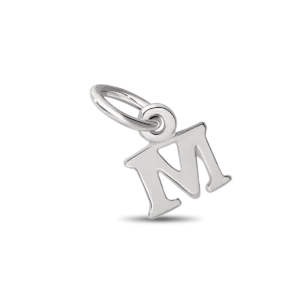 Silver M Initial Charm – Permanent Jewellery