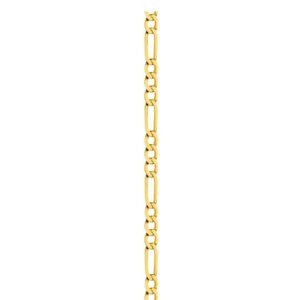Yellow 9 Carat Gold Permanent Jewellery - Figaro 1 + 3