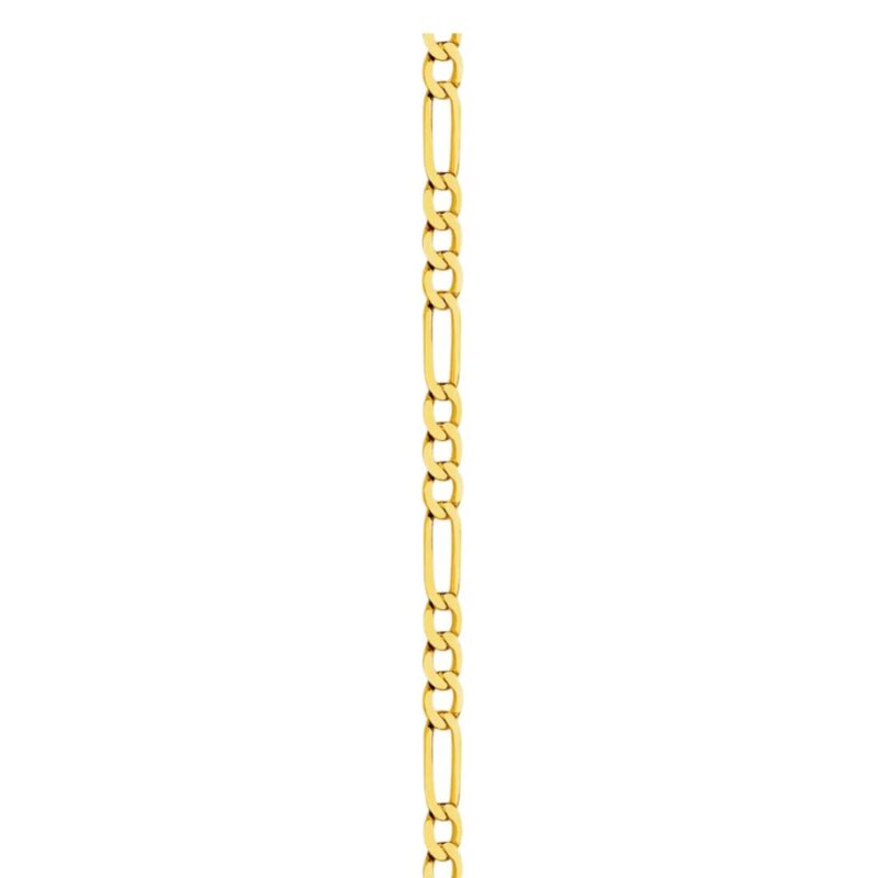 Yellow 9 Carat Gold Permanent Jewellery - Figaro 1 + 3