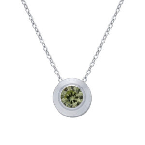 August Soul Necklace – Sterling Silver — cubic zirconia necklace — in sterling silver — Serendipity Jewelry