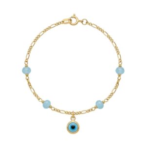 Blue Shield Bracelet — aquamarine bracelet — in gold filled — Serendipity Jewelry