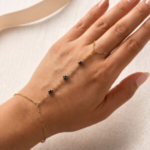 14ct gold filled hand chain with natural iolite stones