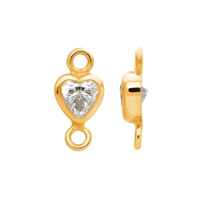 Double Diamond Heart Charm -  Gold Filled — Serendipity Jewelry